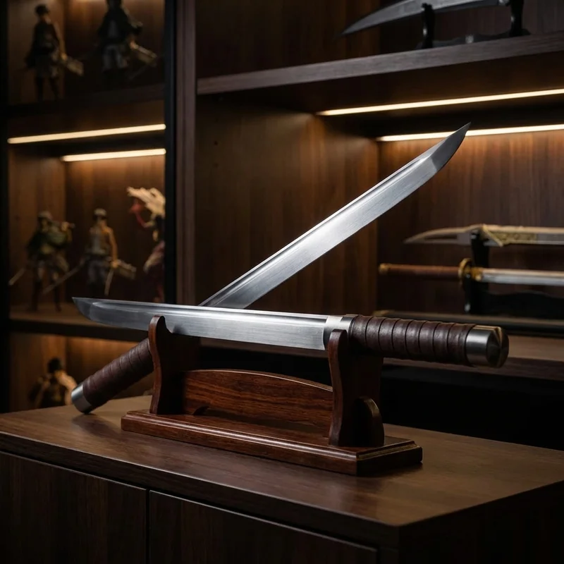 Handmade — Attack on Titan Ultrahard Steel Blade Replica Leather Grip - 5