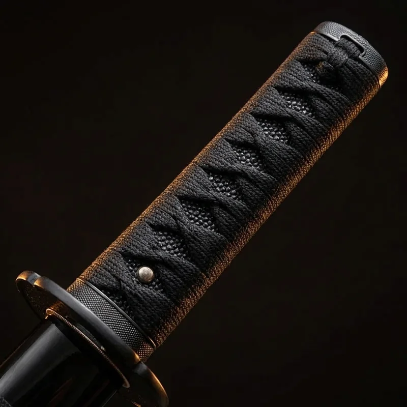Dragon King — Sasuke Kusanagi Naruto Sword 1060 Steel Black Tsuka Wrap - 3