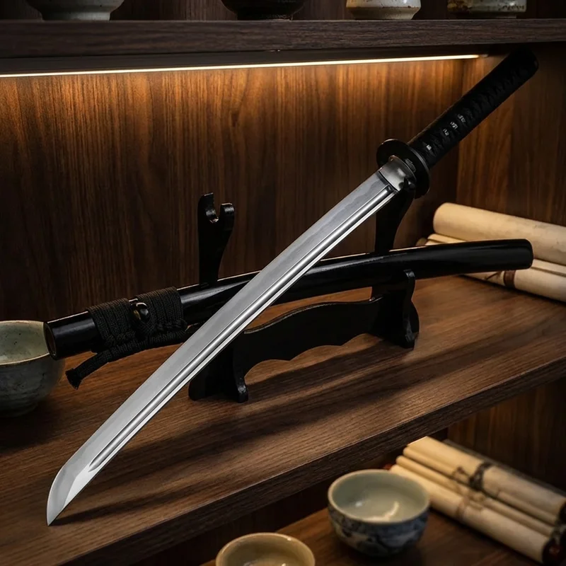 Dragon King — Sasuke Kusanagi Naruto Sword 1060 Steel Black Tsuka Wrap - 5