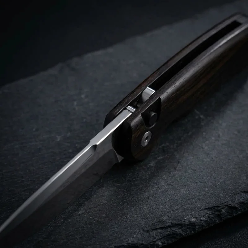 Pro-Tech Godson — 154CM Automatic Knife Ebony Wood Handle - 4