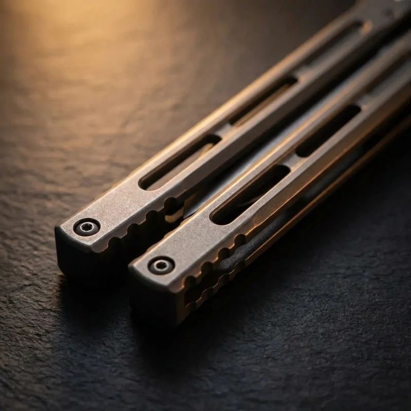 Hom Design Basilisk-R — Titanium Butterfly Knife Channel Handle - 3