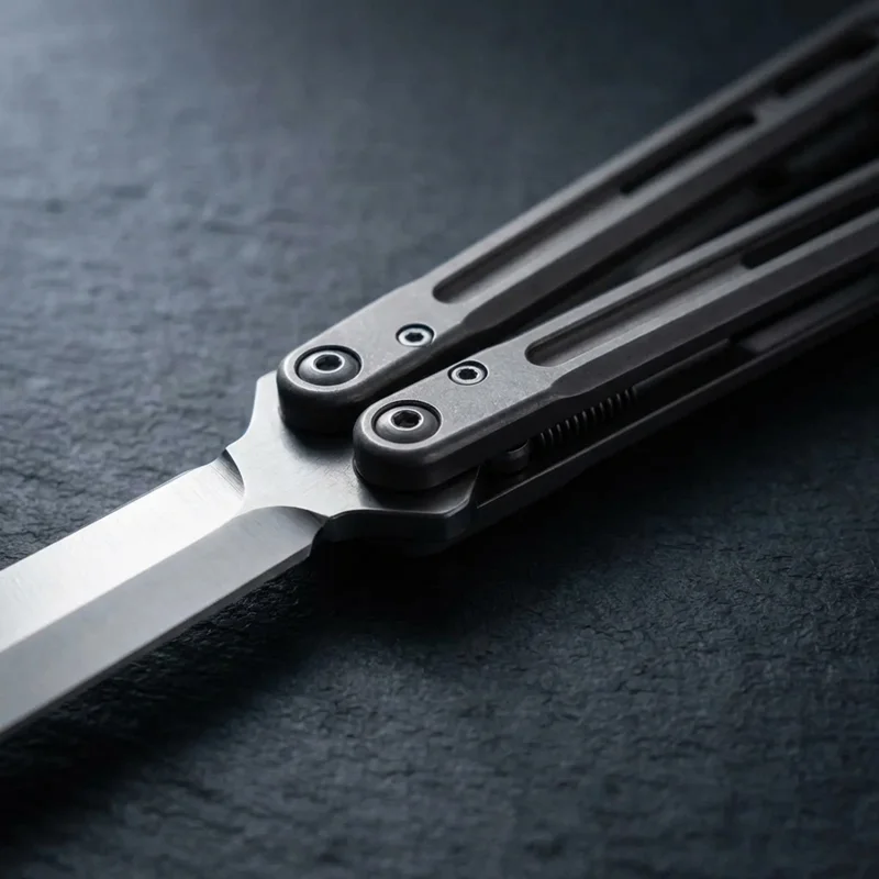Hom Design Basilisk-R — Titanium Butterfly Knife Channel Handle - 4
