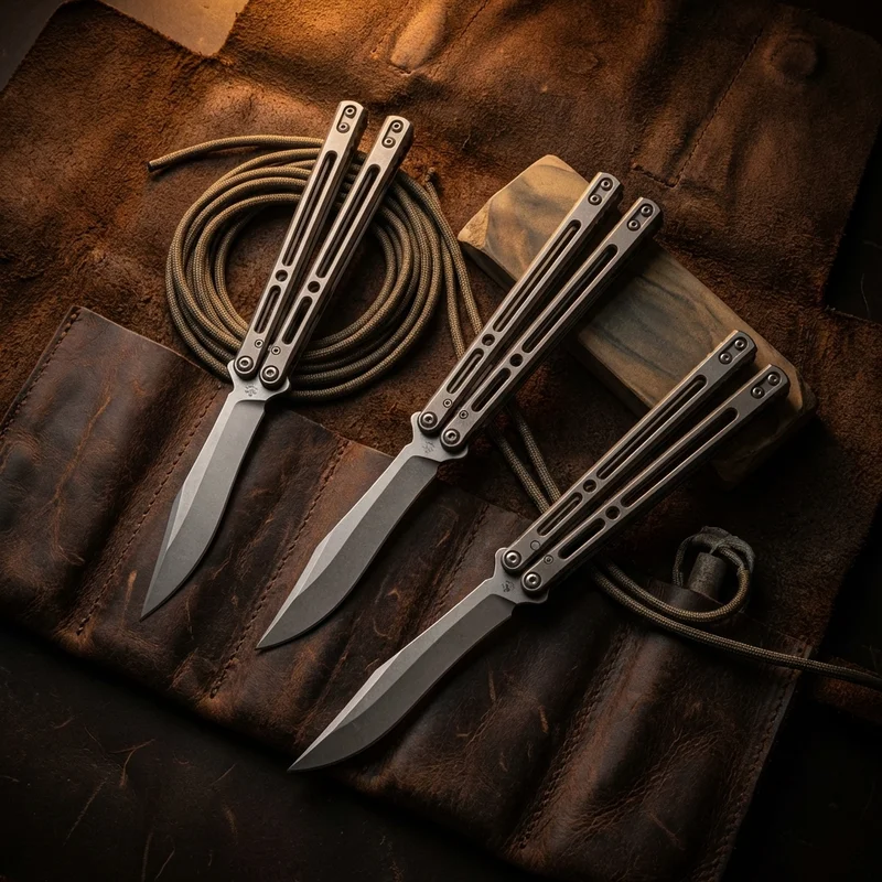 Hom Design Basilisk-R — Titanium Butterfly Knife Channel Handle - 6