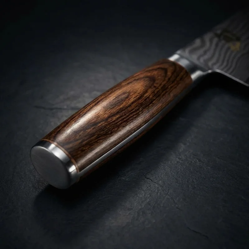 Shun Premier — VG-MAX Damascus Chef Knife 20cm Walnut PakkaWood Handle - 3