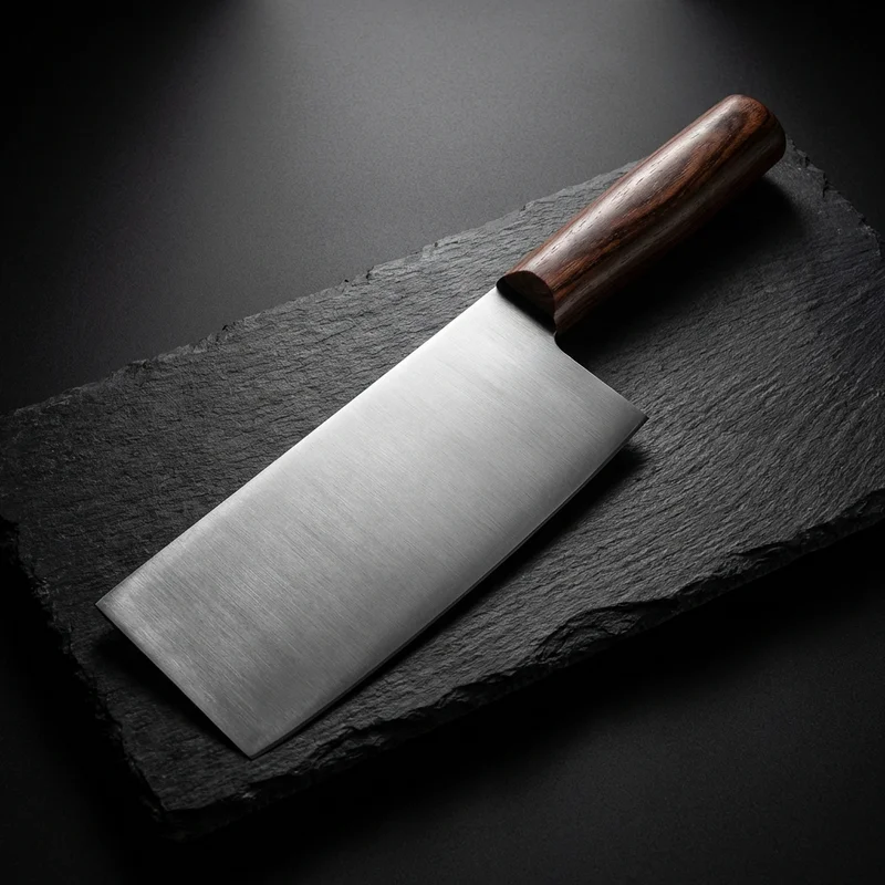 Shi Ba Zi Zuo — Carbon Steel Bone Chopper Cleaver Rosewood Handle - 1