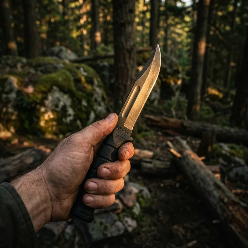 Ka-Bar 1245 — Full-Tang Combat Knife 1095 Carbon Steel Kraton G Handle - 5