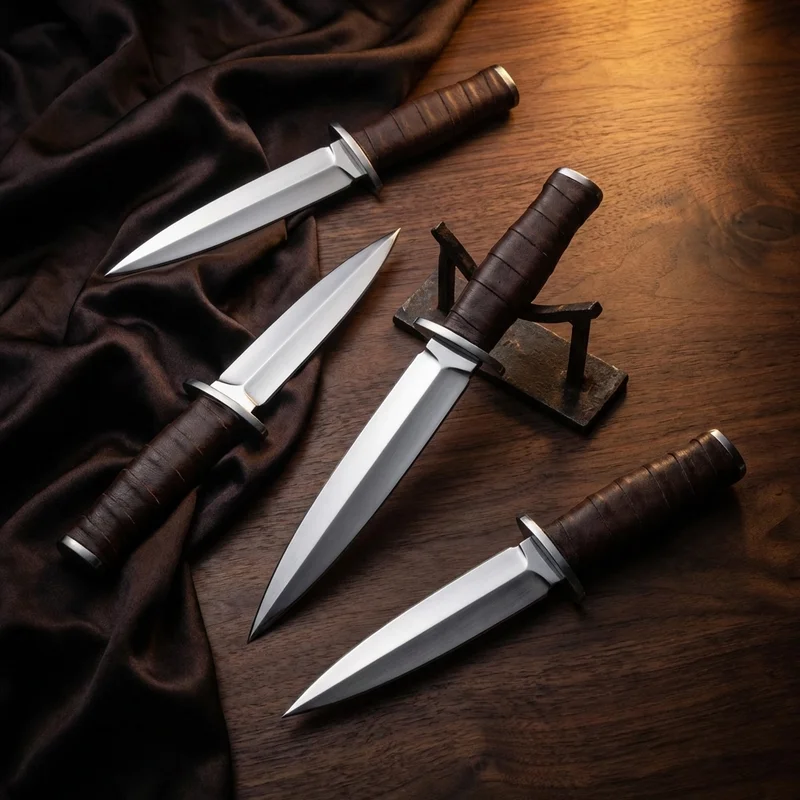 Böker Magnum — Medieval Dagger 440A Stainless Steel Leather Wrapped Handle - 6