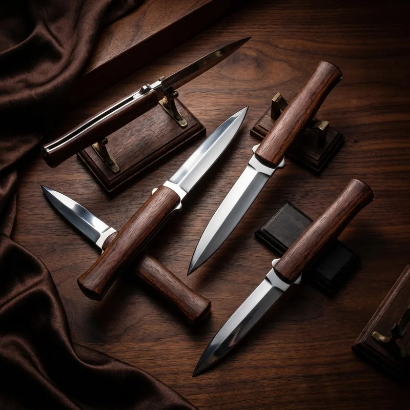 Cold Steel — Italian Stiletto Dagger 4116 Stainless Steel Rosewood Handle - 6