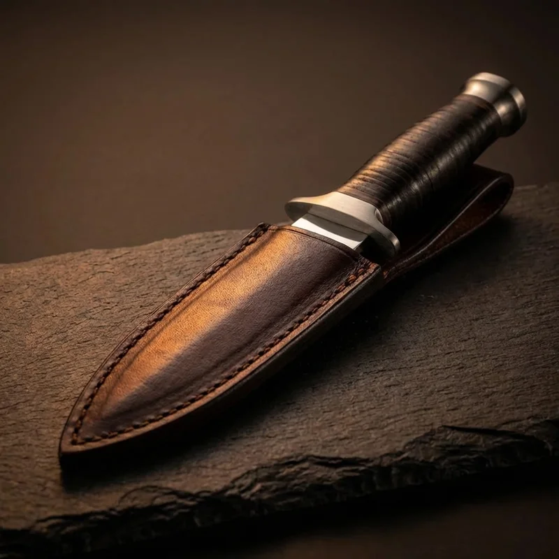 Gil Hibben — Shadow Dagger 420J2 Stainless Steel Leather Grip Handle - 4