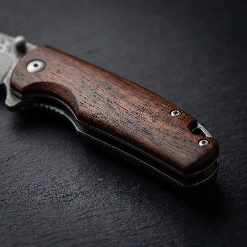 Boker Damascus Dark — 67-Layer Folding Knife Cocobolo Handle - 3