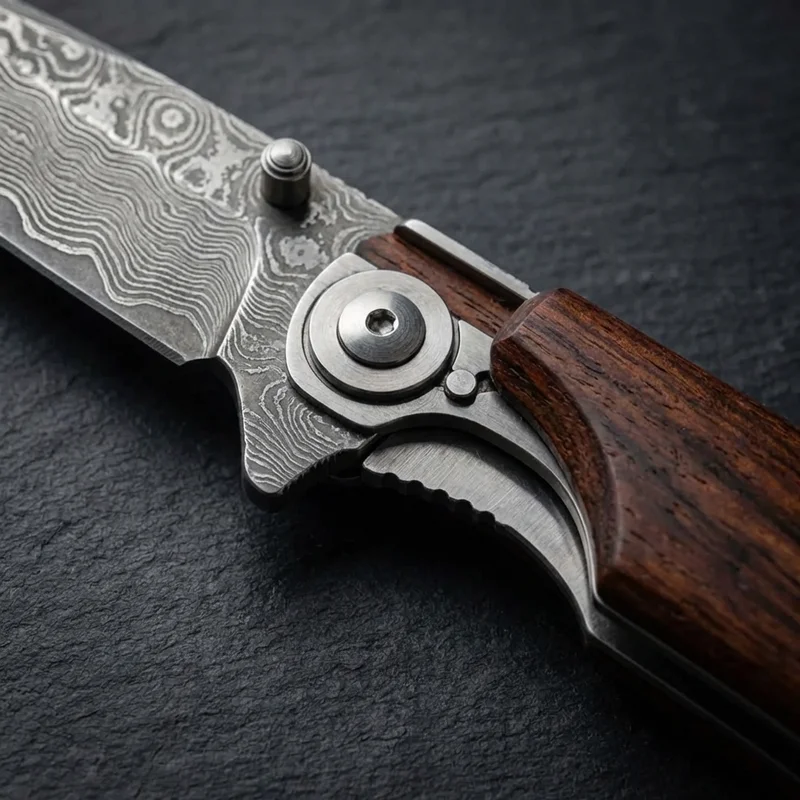 Boker Damascus Dark — 67-Layer Folding Knife Cocobolo Handle - 4