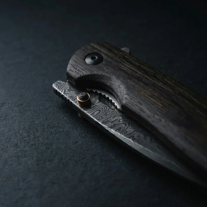 Miyabi Black 5000MCD — Damascus Folding Knife VG-10 Core Birch Handle - 4