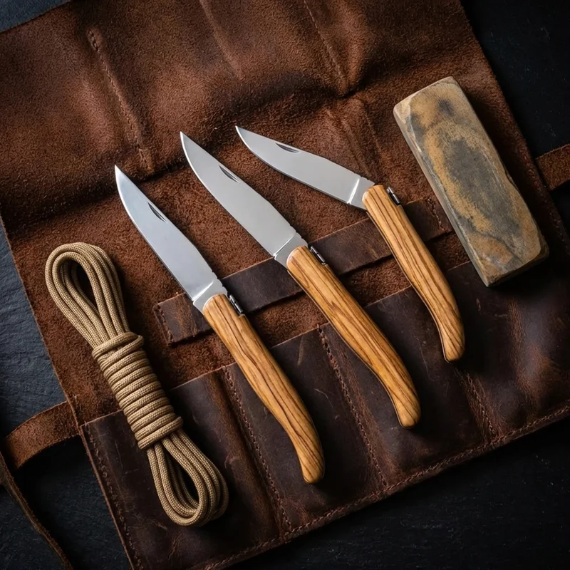 Laguiole en Aubrac — Folding French Knife Sandvik Steel Olive Wood Handle - 6