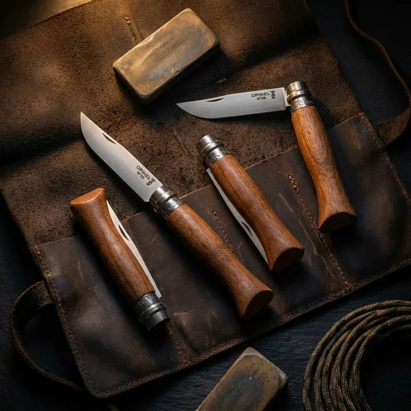 Opinel N°08 — Carbone French Folding Knife XC90 Carbon Steel Walnut Handle - 6