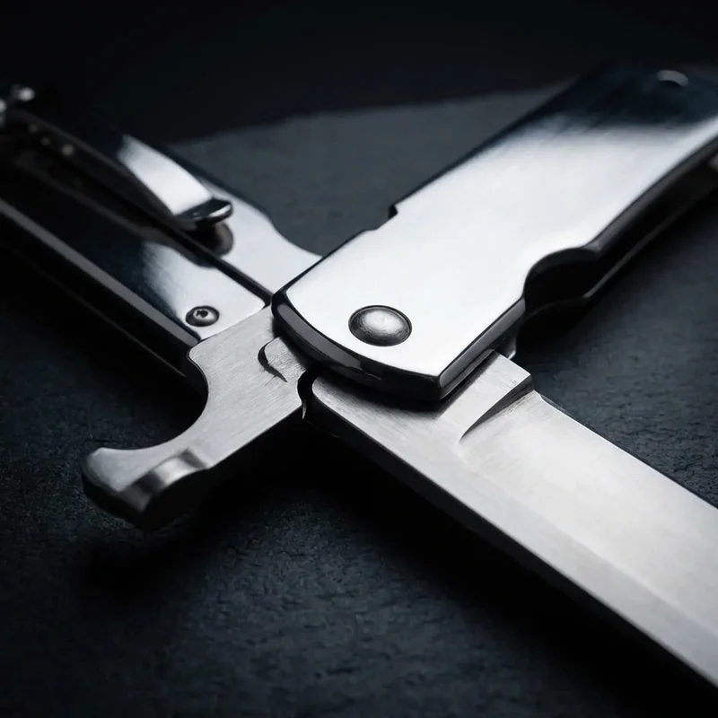 Motosuke Nagao — Higonokami Folding Knife White Paper Steel Chrome Handle - 4