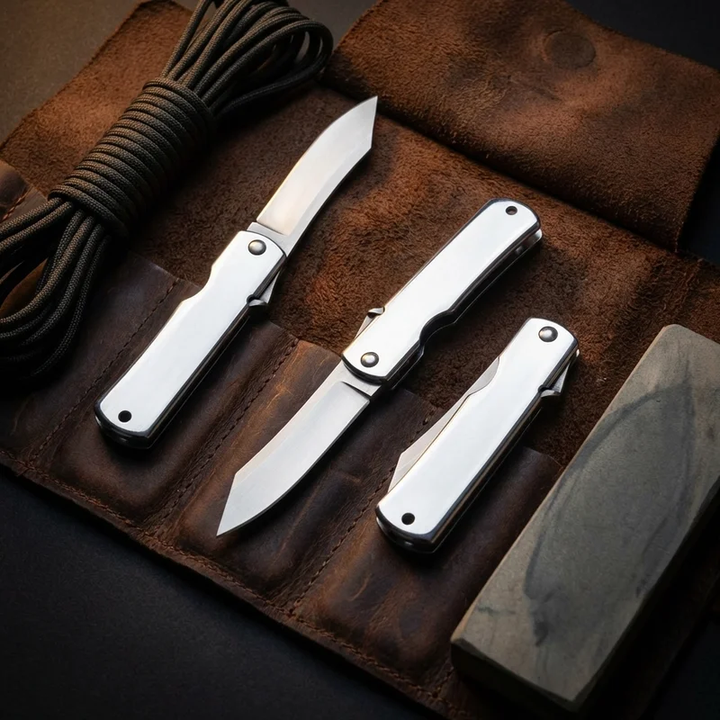 Motosuke Nagao — Higonokami Folding Knife White Paper Steel Chrome Handle - 6