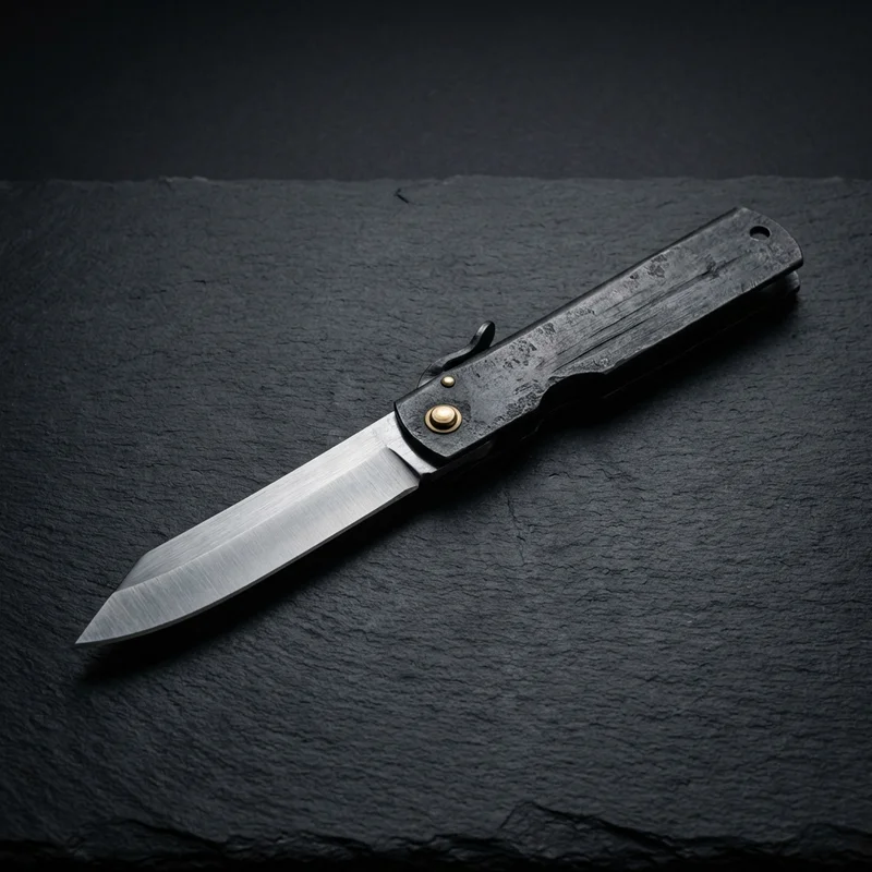 Kanekoma — Higonokami Pocket Knife SK Carbon Steel Black Iron Handle - 1