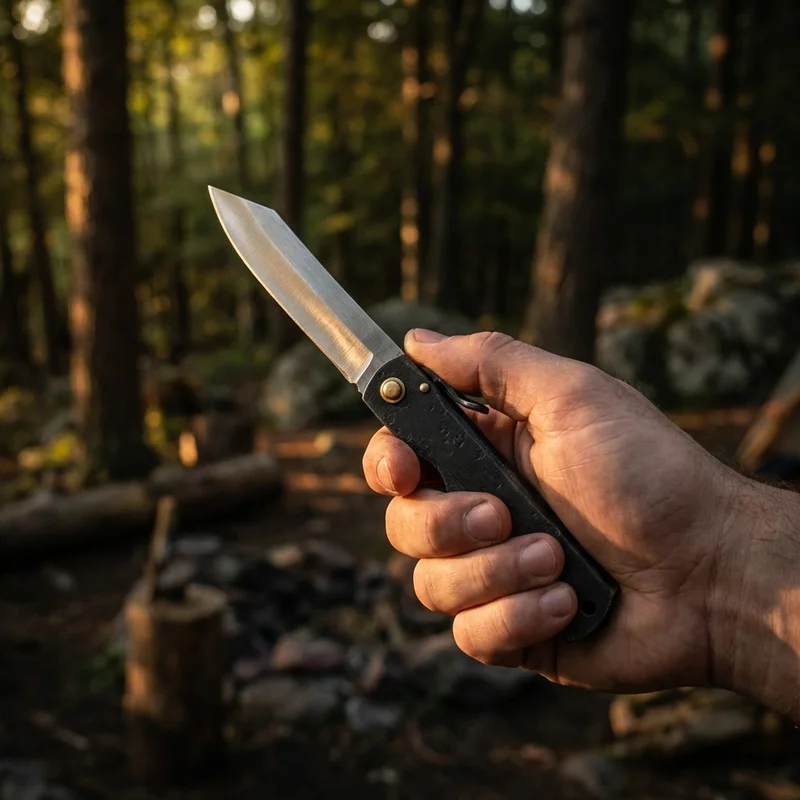 Kanekoma — Higonokami Pocket Knife SK Carbon Steel Black Iron Handle - 5