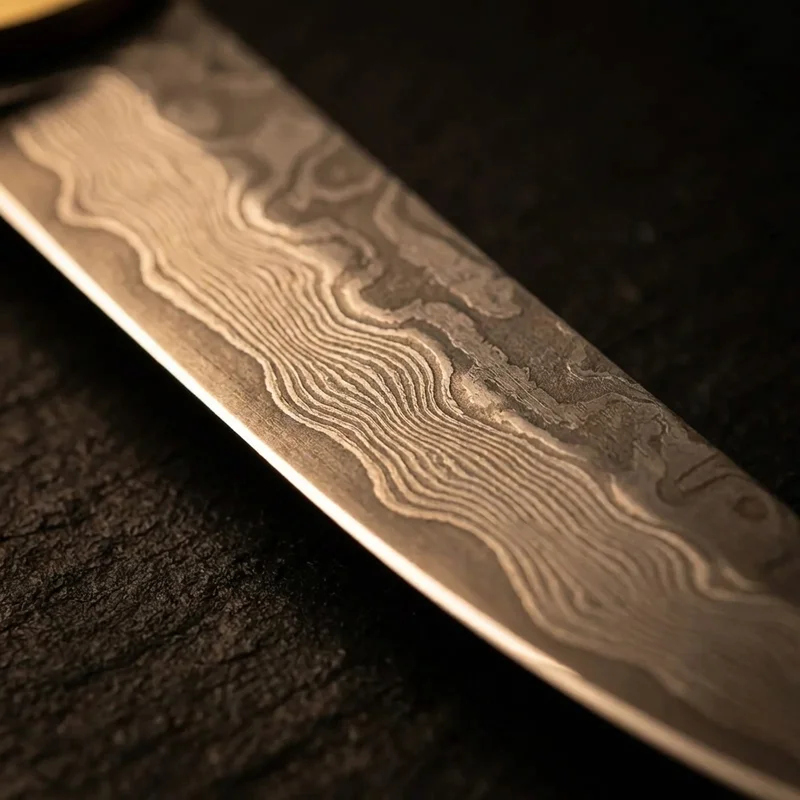 Nagao Seisakusho — Damascus Higonokami Knife VG-10 Core Brass Handle - 2