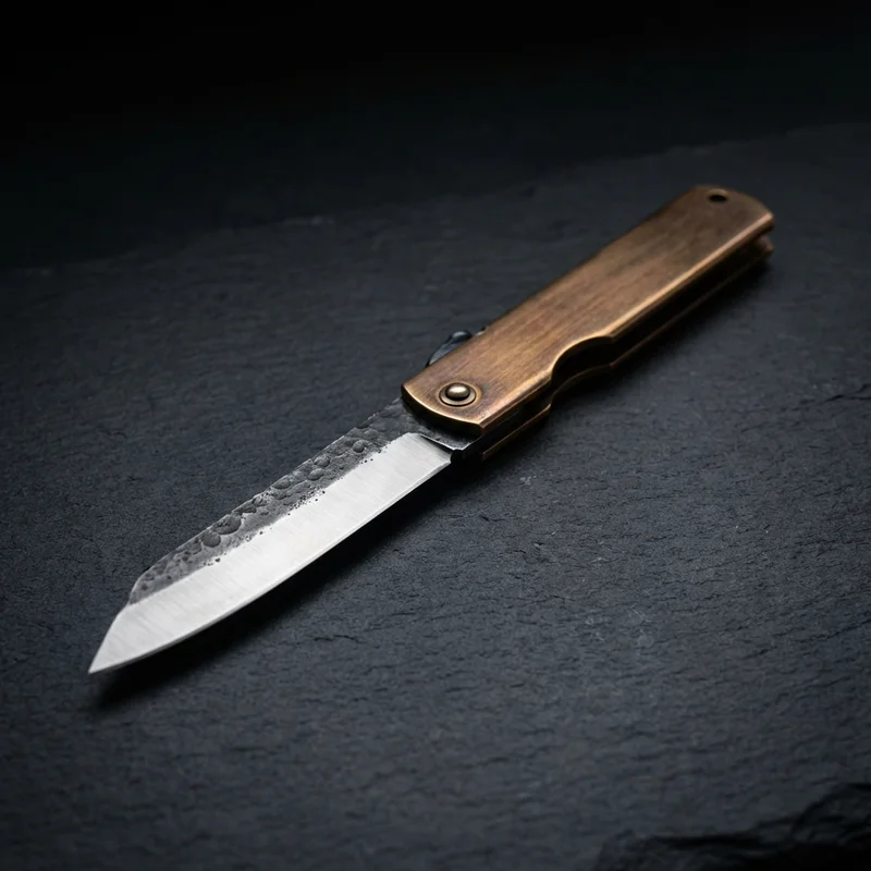 Higonokami — Premium Folding Knife Aogami Super Steel Bronze Handle - 1