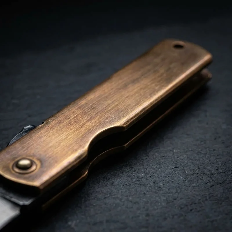 Higonokami — Premium Folding Knife Aogami Super Steel Bronze Handle - 3