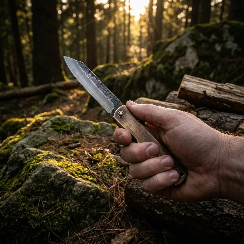 Higonokami — Premium Folding Knife Aogami Super Steel Bronze Handle - 5