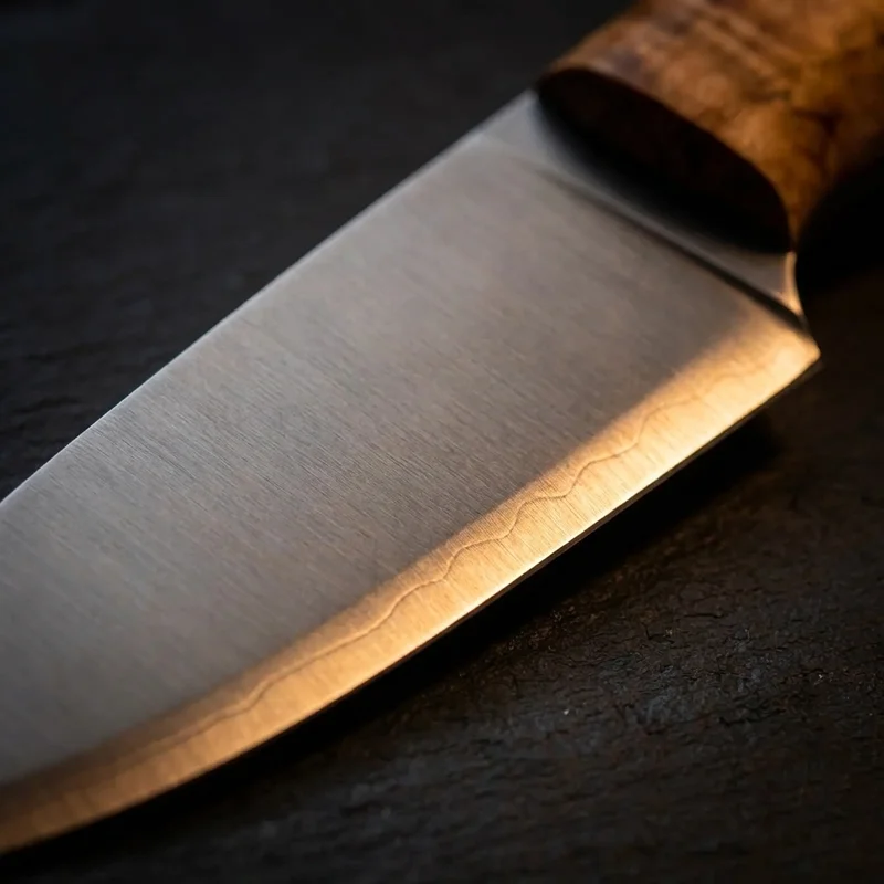 Helle Temagami — Triple Laminated Carbon Steel Hunting Knife Curly Birch Handle - 2