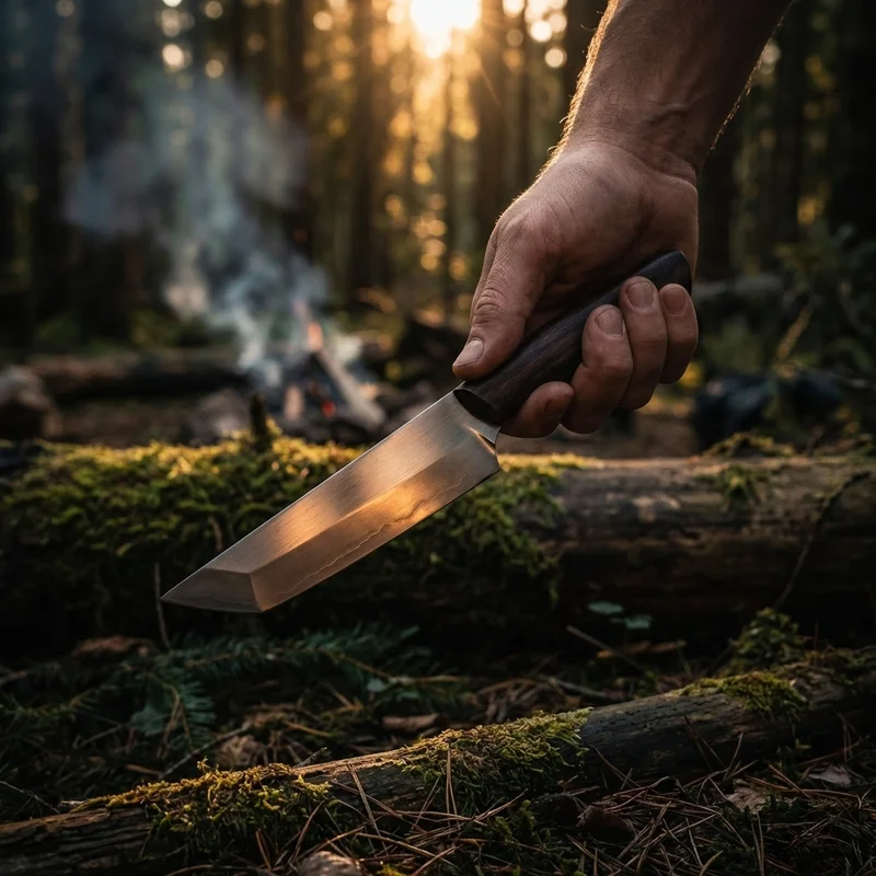 Citadel Tanto — Hand-Forged Carbon Steel Japanese Fixed Blade Rosewood Handle - 5