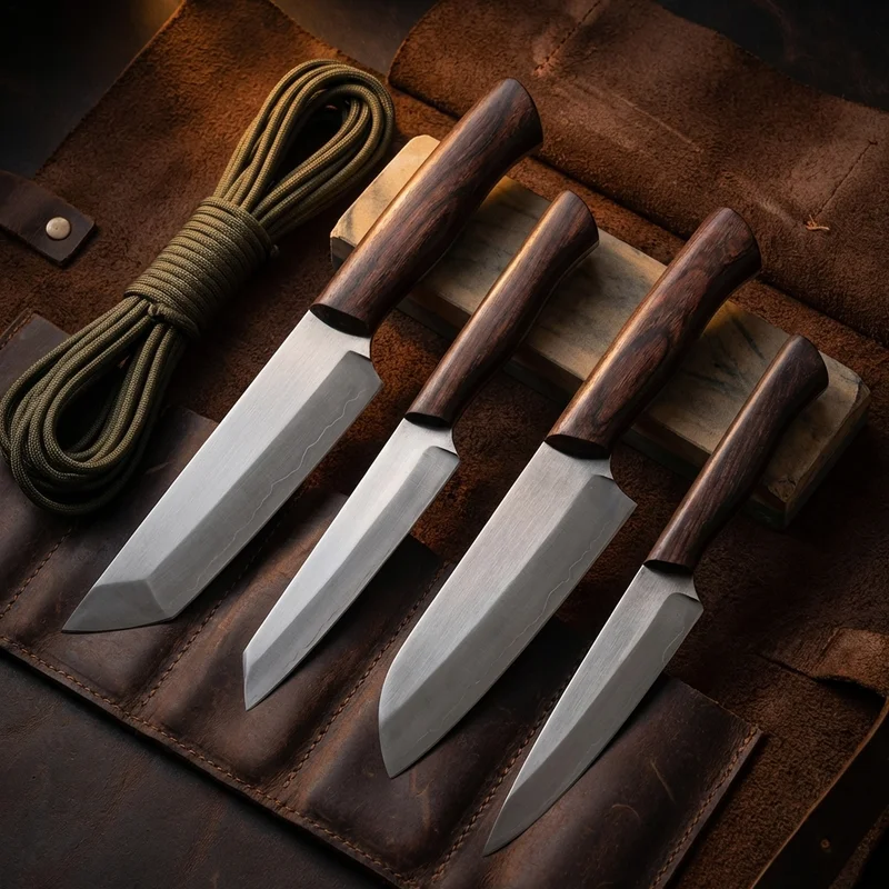 Citadel Tanto — Hand-Forged Carbon Steel Japanese Fixed Blade Rosewood Handle - 6