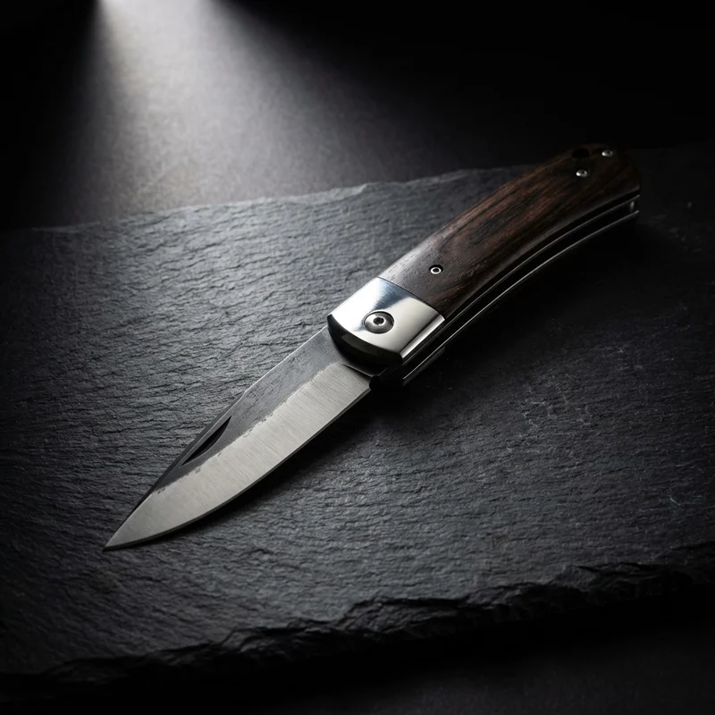 Kanekoma Seki — Blue Paper Steel Japanese EDC Knife San-Mai Iron Clad Handle - 1