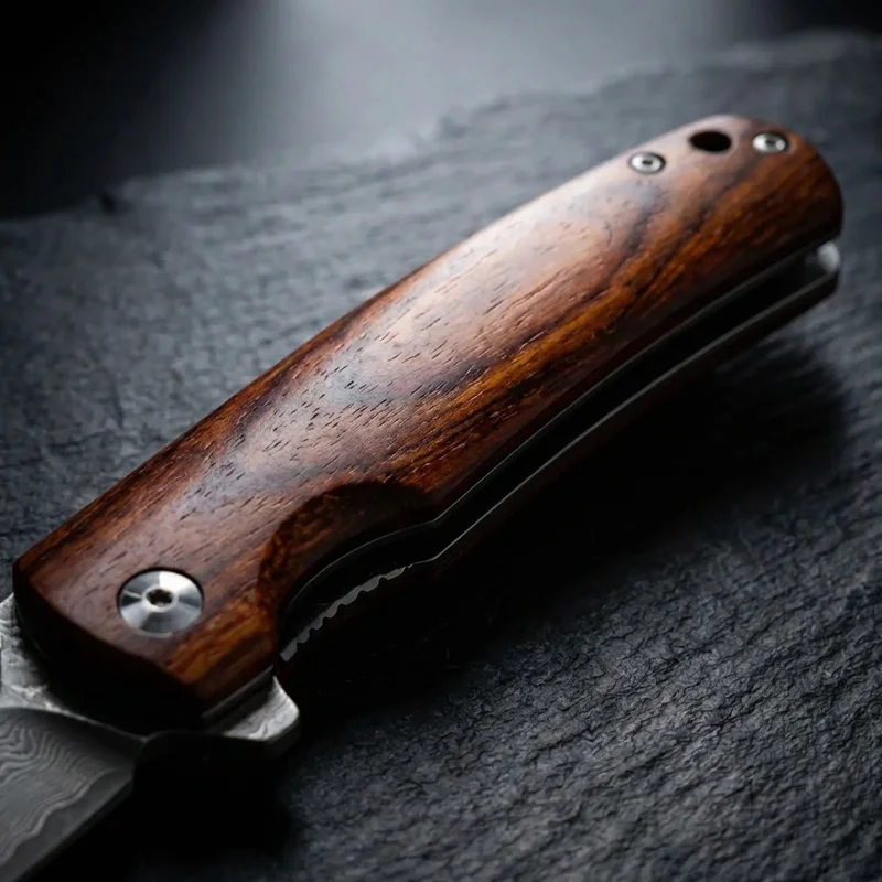 Mcusta Shinra Mixture — VG-10 Damascus Japanese Folding Knife Cocobolo Handle - 3