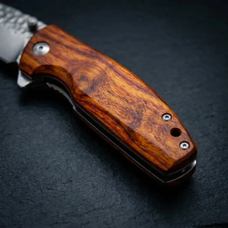 Mcusta Tsuchi — Hammered VG-10 Japanese Pocket Knife Quince Wood Handle - 3