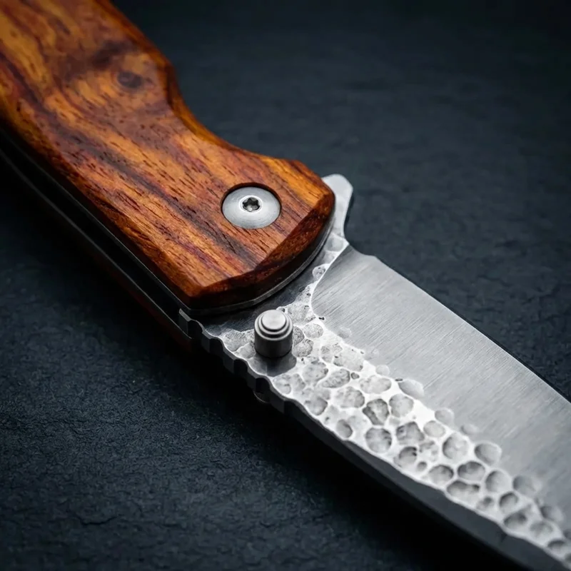 Mcusta Tsuchi — Hammered VG-10 Japanese Pocket Knife Quince Wood Handle - 4