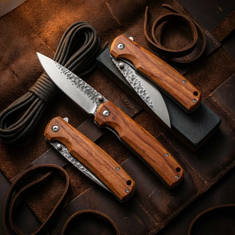 Mcusta Tsuchi — Hammered VG-10 Japanese Pocket Knife Quince Wood Handle - 6