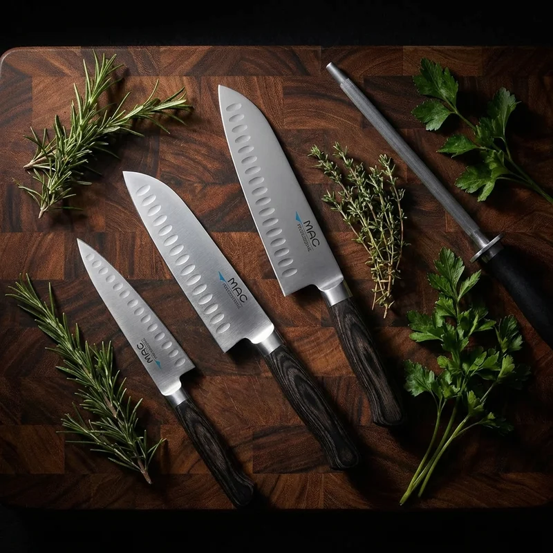 MAC Professional — Hollow Edge Santoku Japanese Knife 17cm Molybdenum Steel - 6