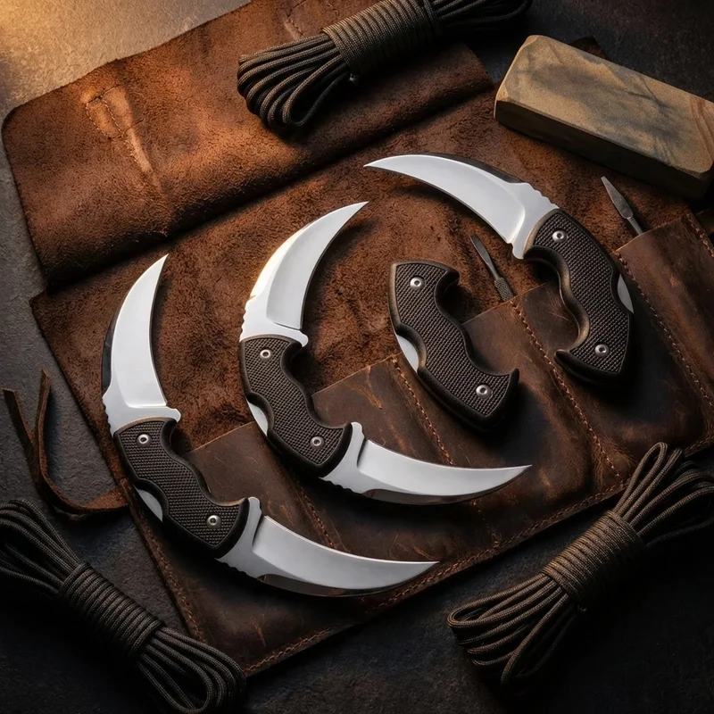 Cold Steel — Tiger Karambit Fixed Blade AUS-8A Steel Kray-Ex Handle - 6