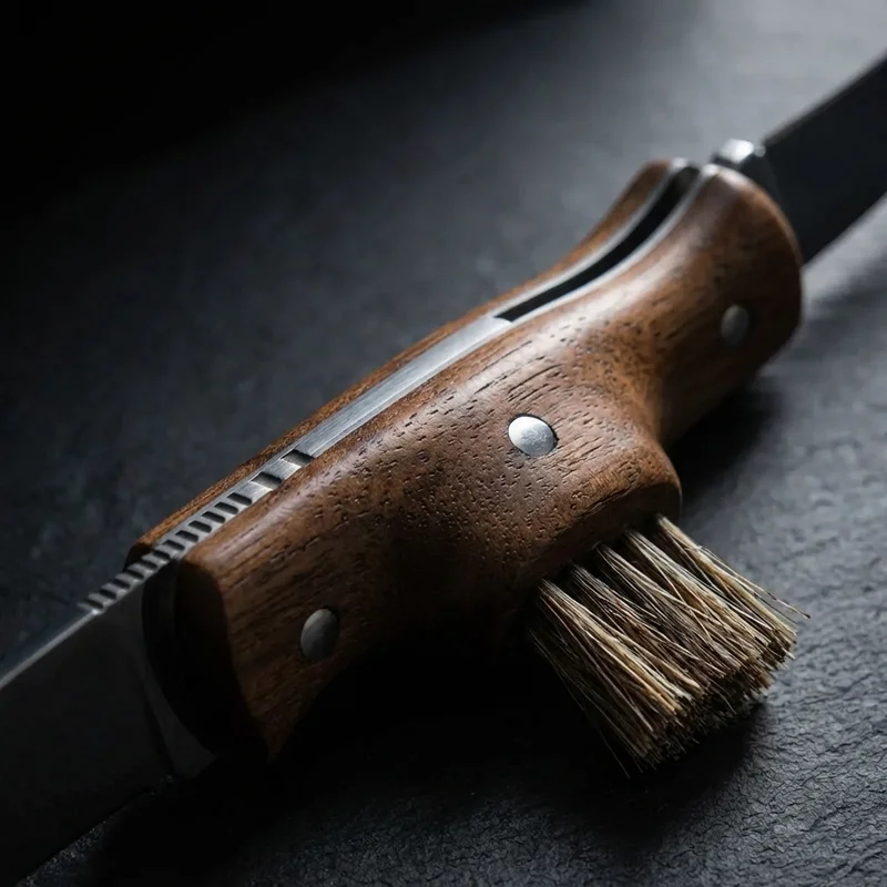 Fox Knives — Mushroom Harvesting Knife 420C Steel Walnut Handle with Bristle Brush - 3