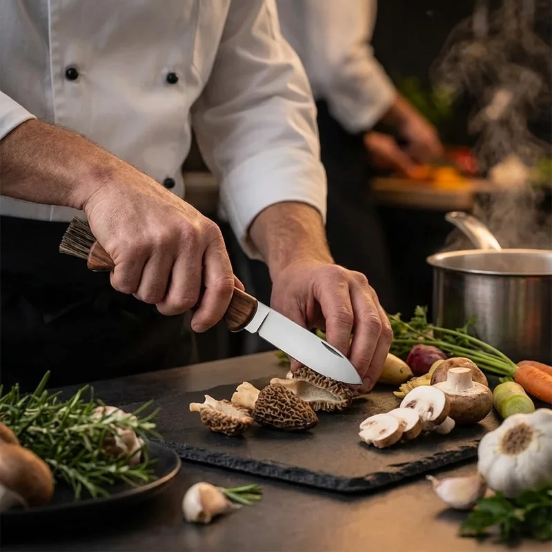 Victorinox — Mushroom Knife Stainless Steel Rosewood Handle Integrated Brush - 5