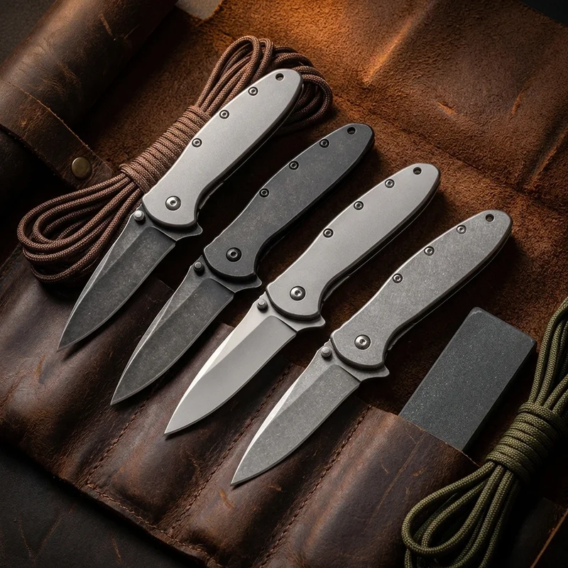 Kershaw 1660 — Leek Sandvik 14C28N Pocket Knife Stainless Steel Frame - 6