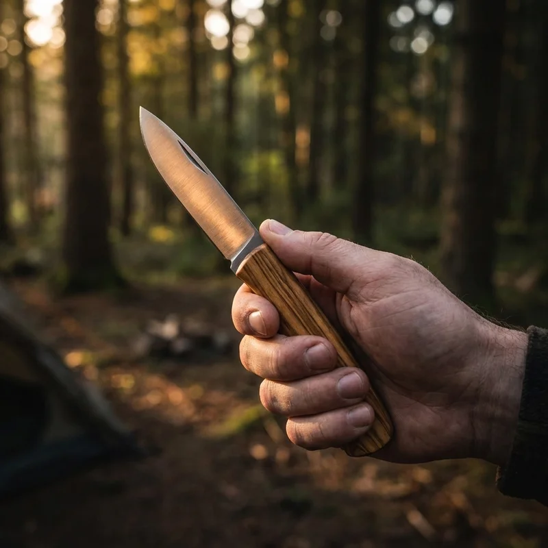 Tina 685 — Budding Pruning Knife Olive Wood Handle - 5