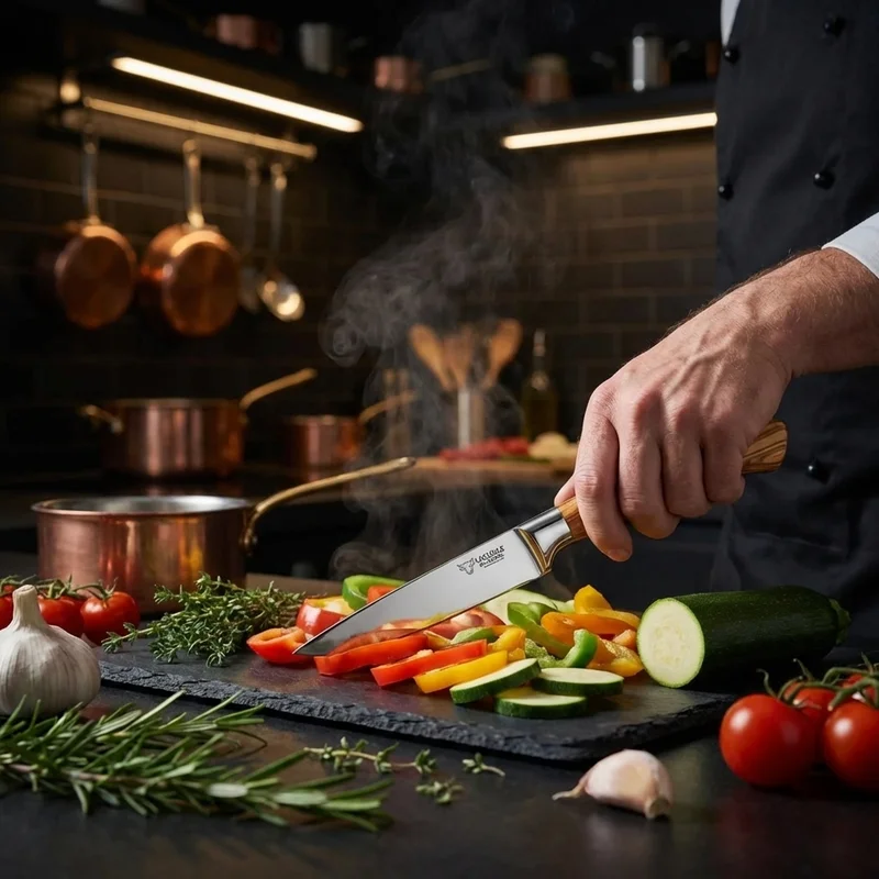 Laguiole en Aubrac — Forged Steak Knife Olive Wood Handle - 5