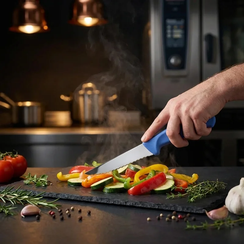 Victorinox Swiss Modern — Wavy Edge Steak Knife Cornflower Blue - 5