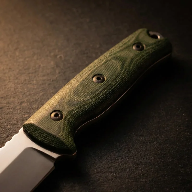 TOPS BOB Fieldcraft — 154CM Stainless Survival Knife Green Canvas Micarta - 3