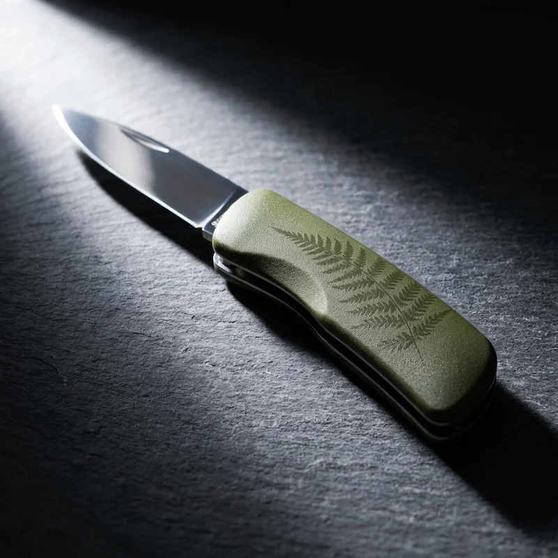 Swiza D04 — Swiss Pocket Knife 11-Function Olive Fern Edition Handle - 1