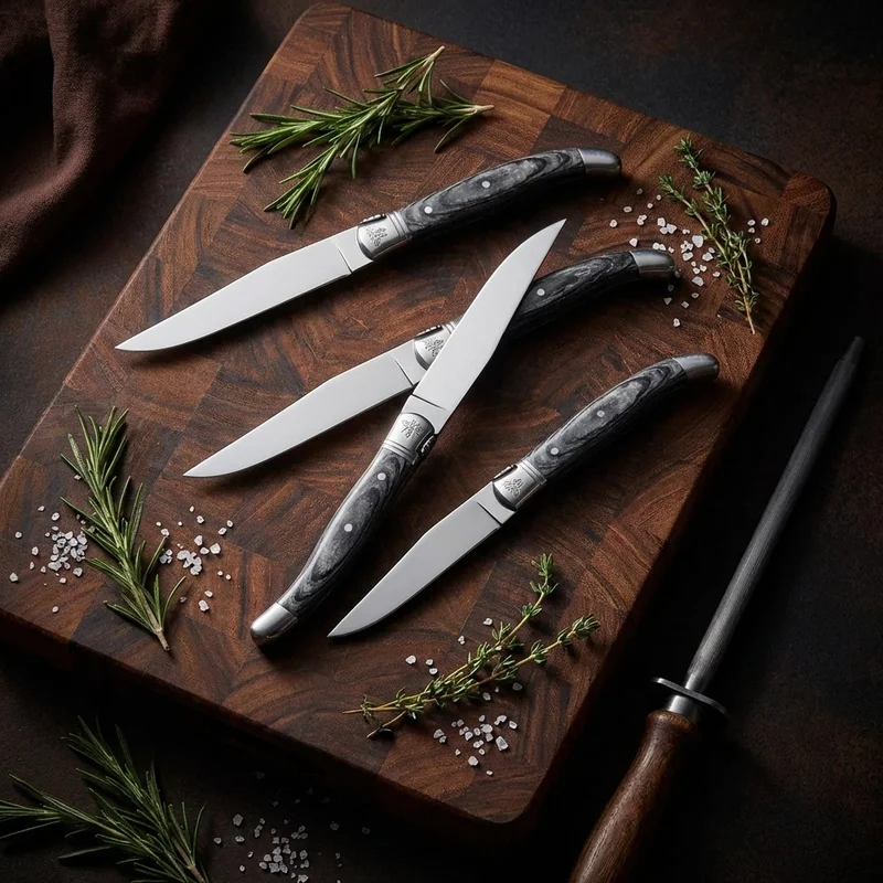 Jean Dubost — Laguiole Table Knife Stainless Steel Mineral Handle - 6