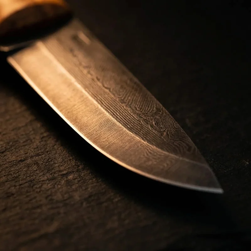 Roselli — Scandinavian Viking Hunting Knife UHC Steel Curly Birch Handle - 2