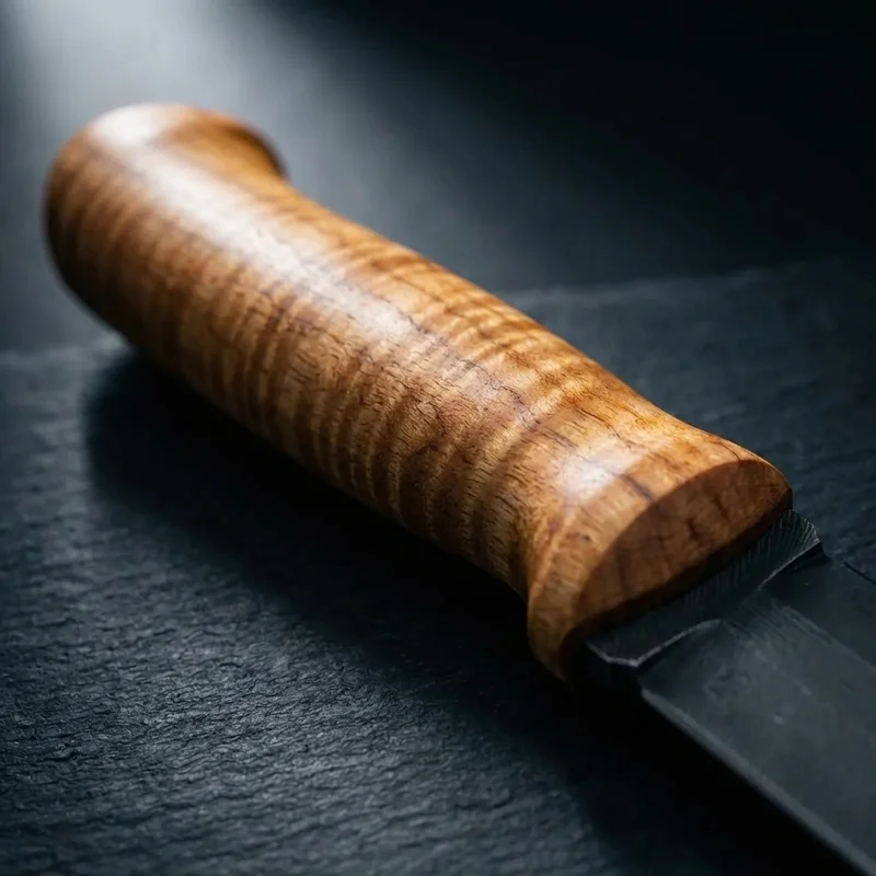 Roselli — Scandinavian Viking Hunting Knife UHC Steel Curly Birch Handle - 3