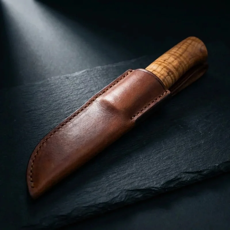 Roselli — Scandinavian Viking Hunting Knife UHC Steel Curly Birch Handle - 4